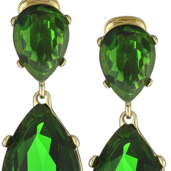 KENNETH JAY LANE, DOUBLE DROP BLACK CRYSTAL EARRIN - Picture 9 of 14